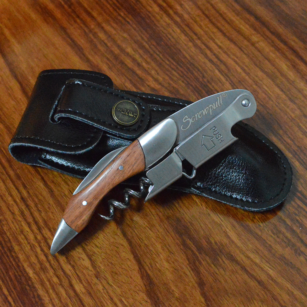 家用海马刀红酒开瓶器专业侍酒师酒刀定制不锈钢实木开酒刀皮套