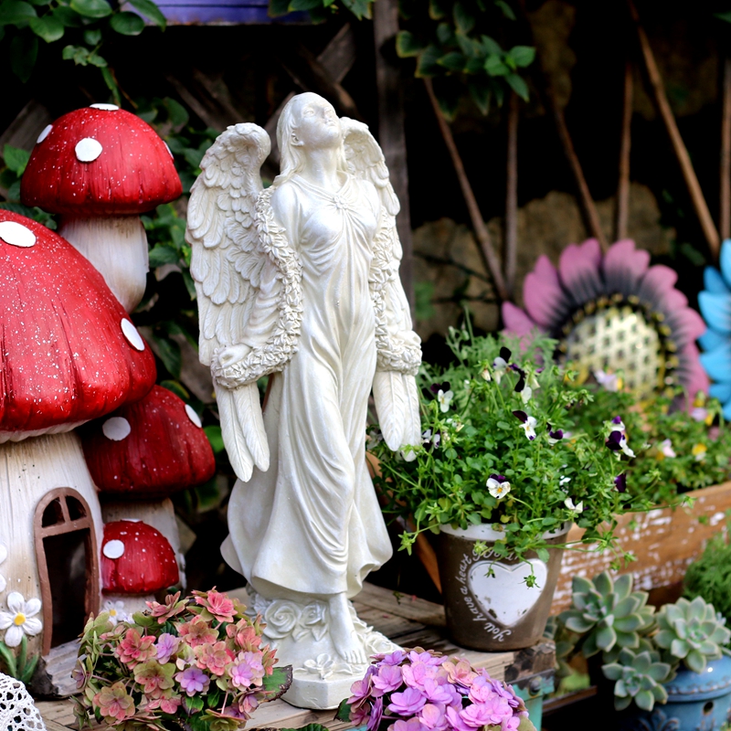 天使摆件装饰品家居外贸露天阳台摆件北欧创意花园庭院树脂工艺品