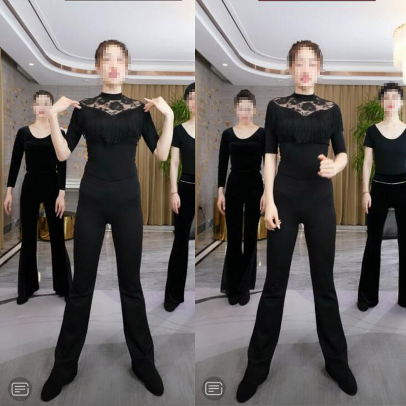 潮品牌女装店的优惠券大全—陶金礼仪抖音同款黑色形体服重工流苏蕾丝