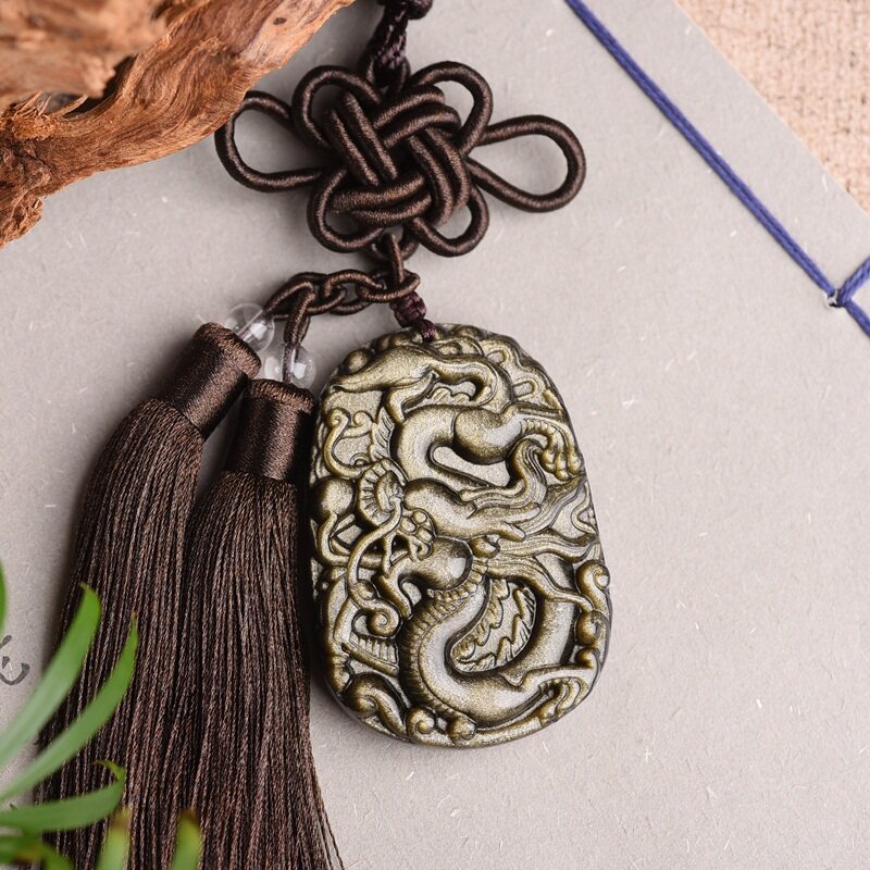 寅年红兔毛龙牌吊坠男女新款红水晶龙牌挂件礼物一2022款