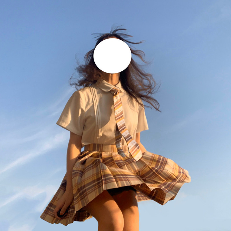 中牌山吹jk制服格裙正版套装全套日系学院风学生高腰百褶裙短裙女