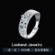 美国Lockend莫桑钻18K白金D色开口戒指可调节女情侣求婚平价钻戒