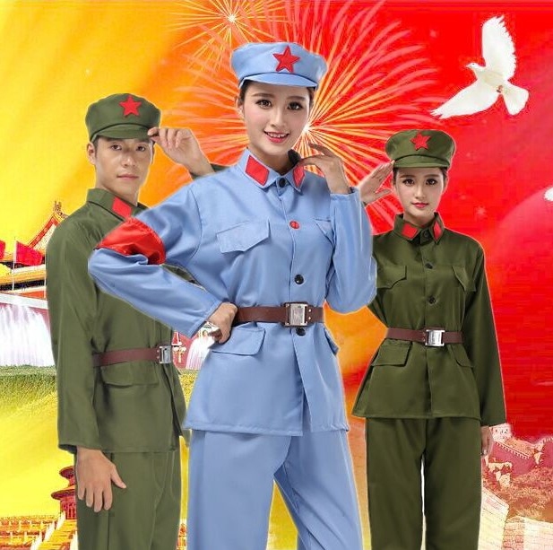 成人红军演出服八路军衣服男女舞台表演服男新四军军装合唱服装