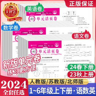 2024新版 王朝霞试卷单元活页卷一二三四五六年级上册下册语文数学英语同步测试卷全套人教版北师大期中期末冲刺一百100分考试卷子