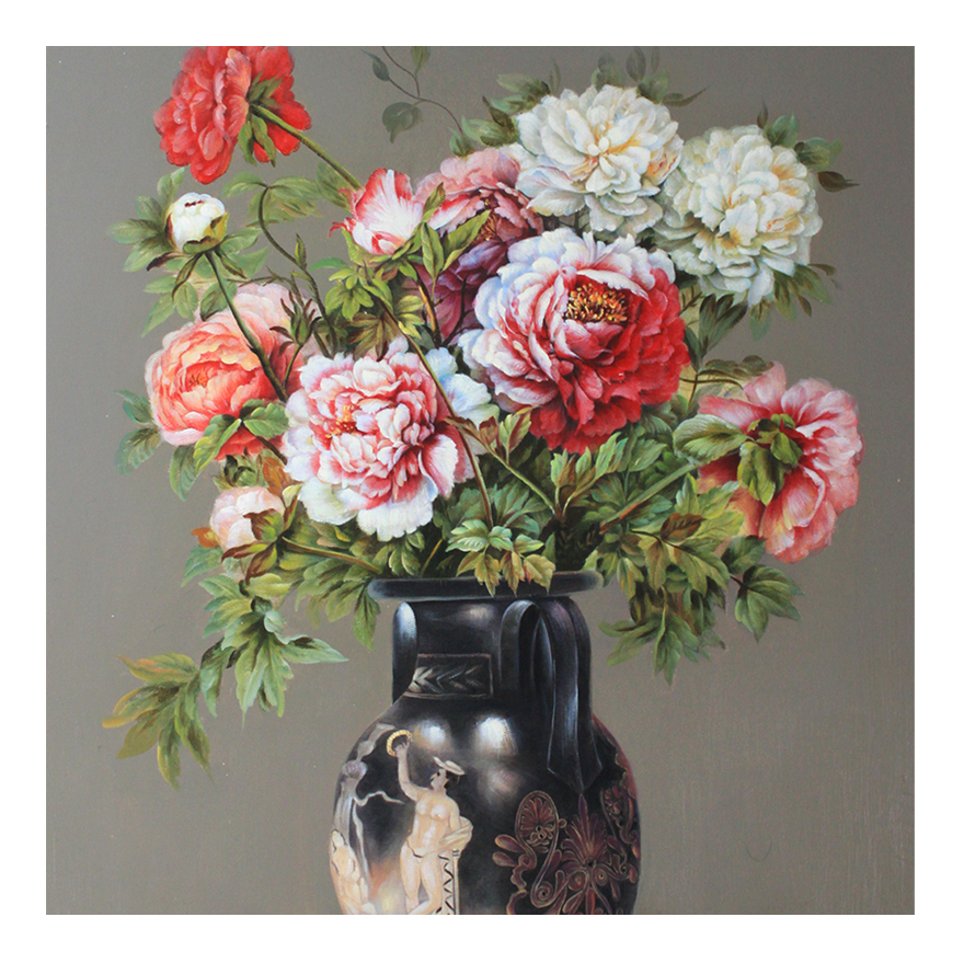 【学院艺术】湖北美院 胡凯《富贵花开》写实油画 60*90cm