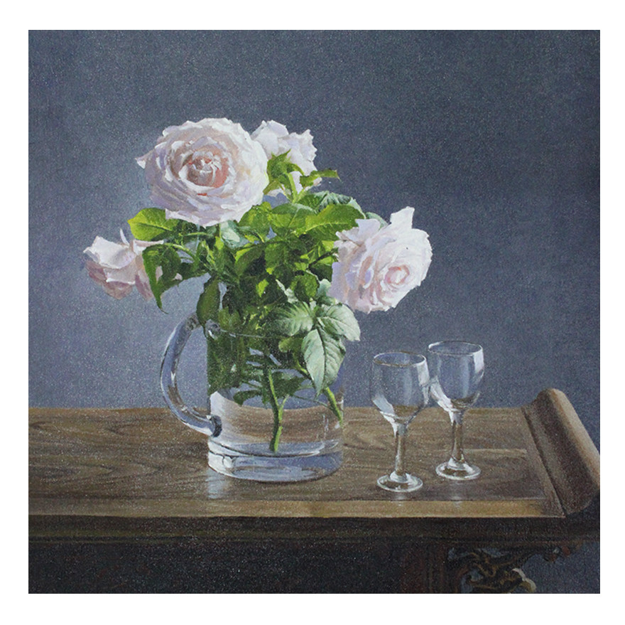 杨华祥《瓶中花》超写实油画 美协会员