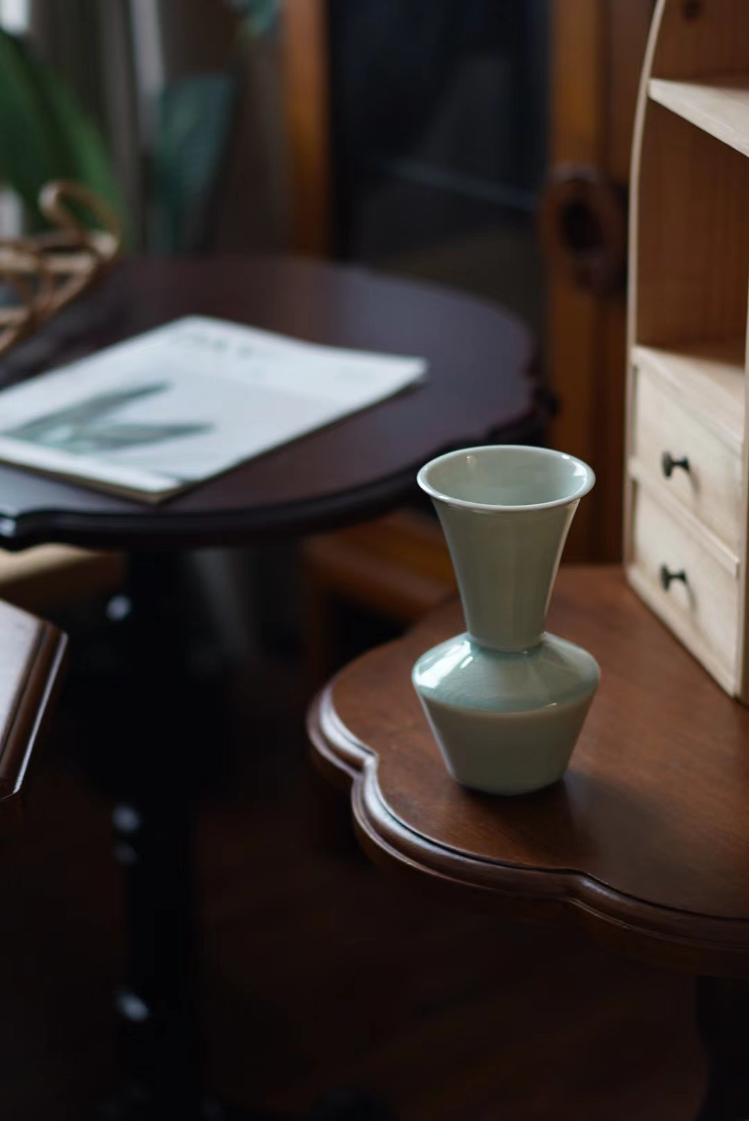 青瓷陶瓷花瓶摆件装饰品餐桌家居禅意复古花器干花瓶新中式茶室