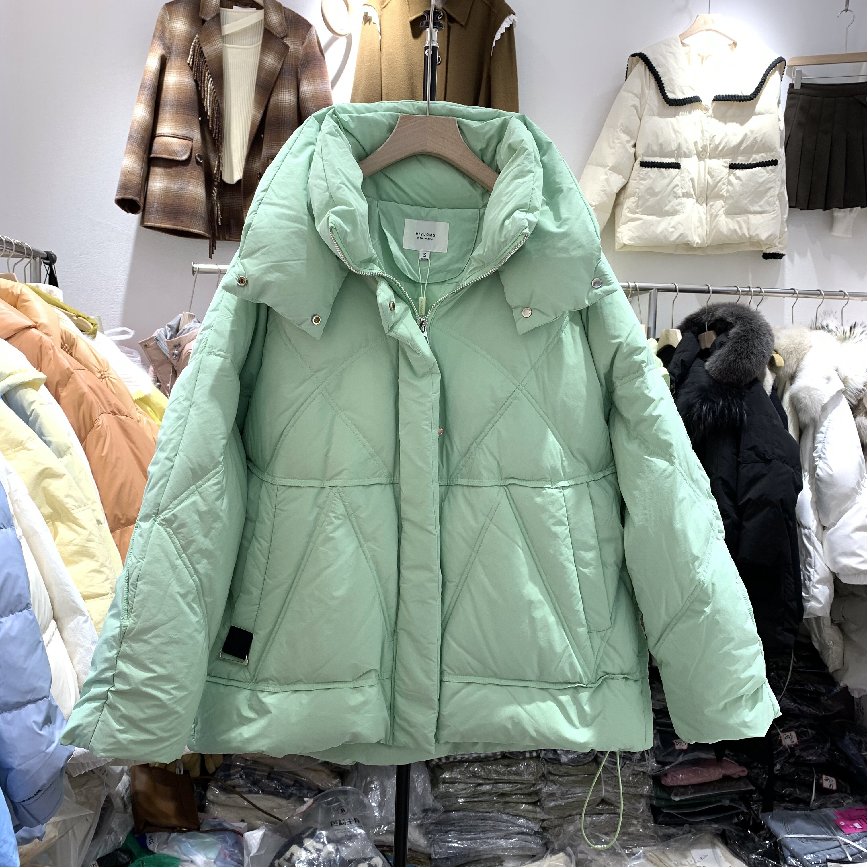 misuoms米索美素722立领羽绒服女冬新款宽松显瘦百搭休闲加厚保暖