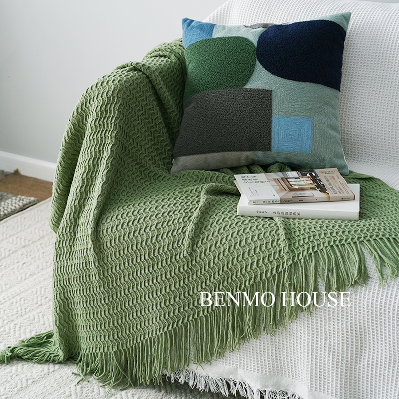 北欧简约风针织沙发盖毯空调毯毛毯床