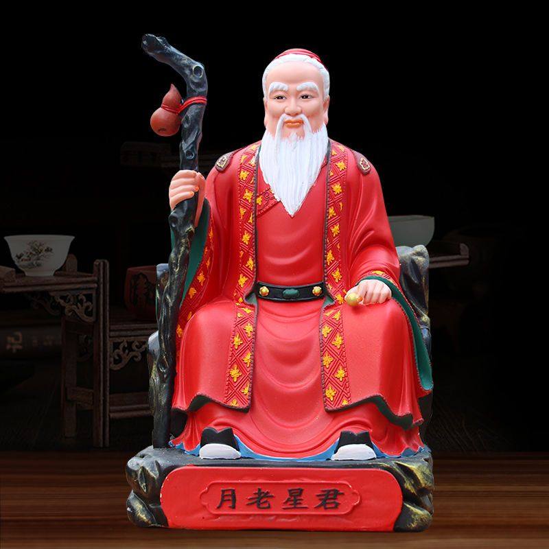 新款月老神像摆件牵红线喜神月下老人月老星君供奉家用摆件树脂像