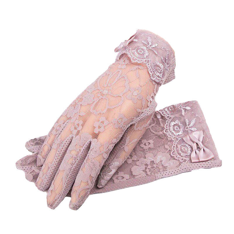 蕾丝手套女薄款复古夏季防晒手套女防紫外线超薄短款性感优雅开车