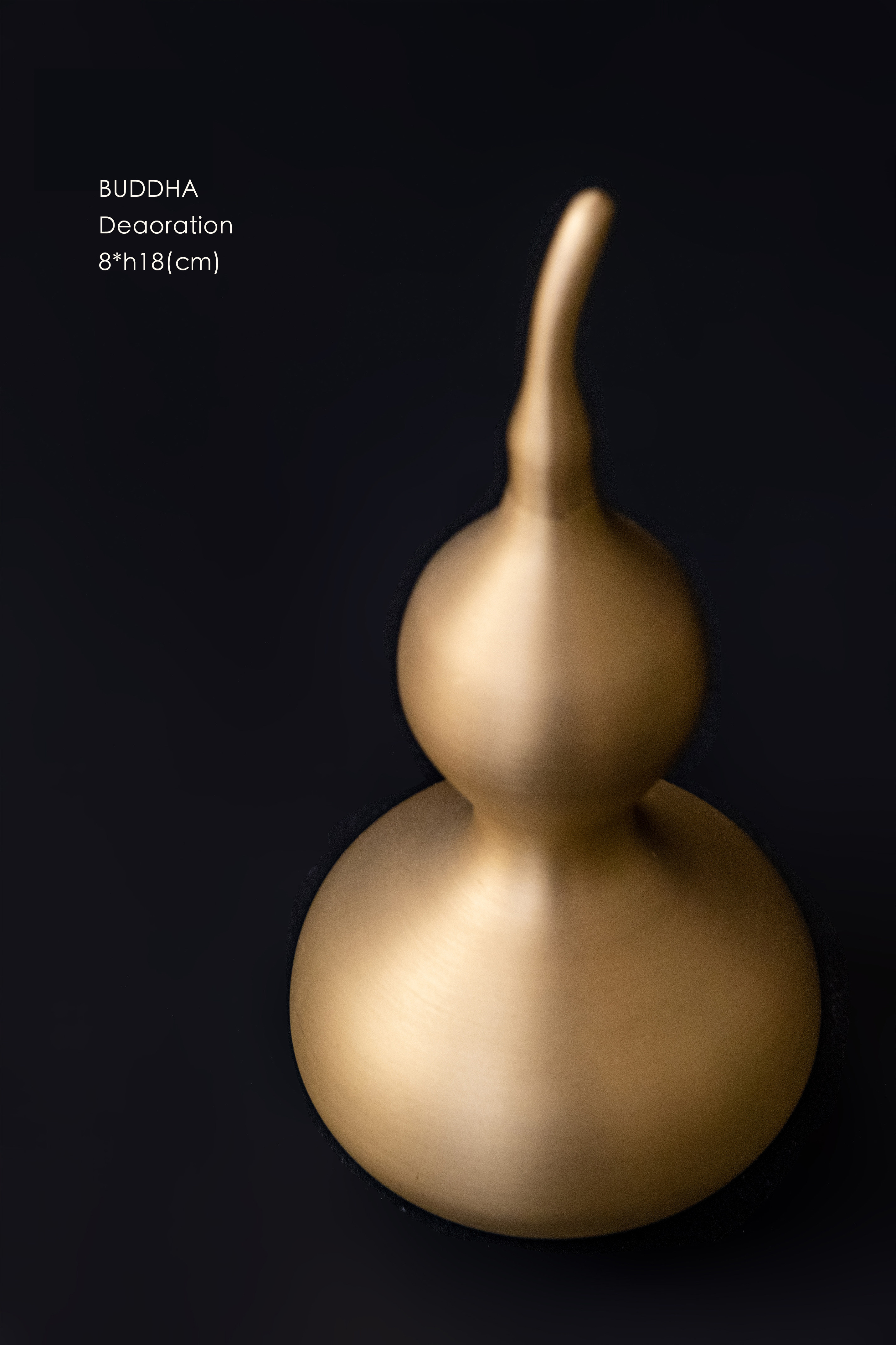 若奈 真黄铜印度手工"福禄金葫芦桌面枝条花器玄关菩提开运摆件