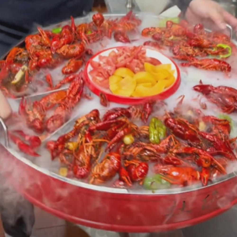 新款不锈钢龙虾大咖盘商用网红龙虾拼盘创意装龙虾的盘子专用盘锅