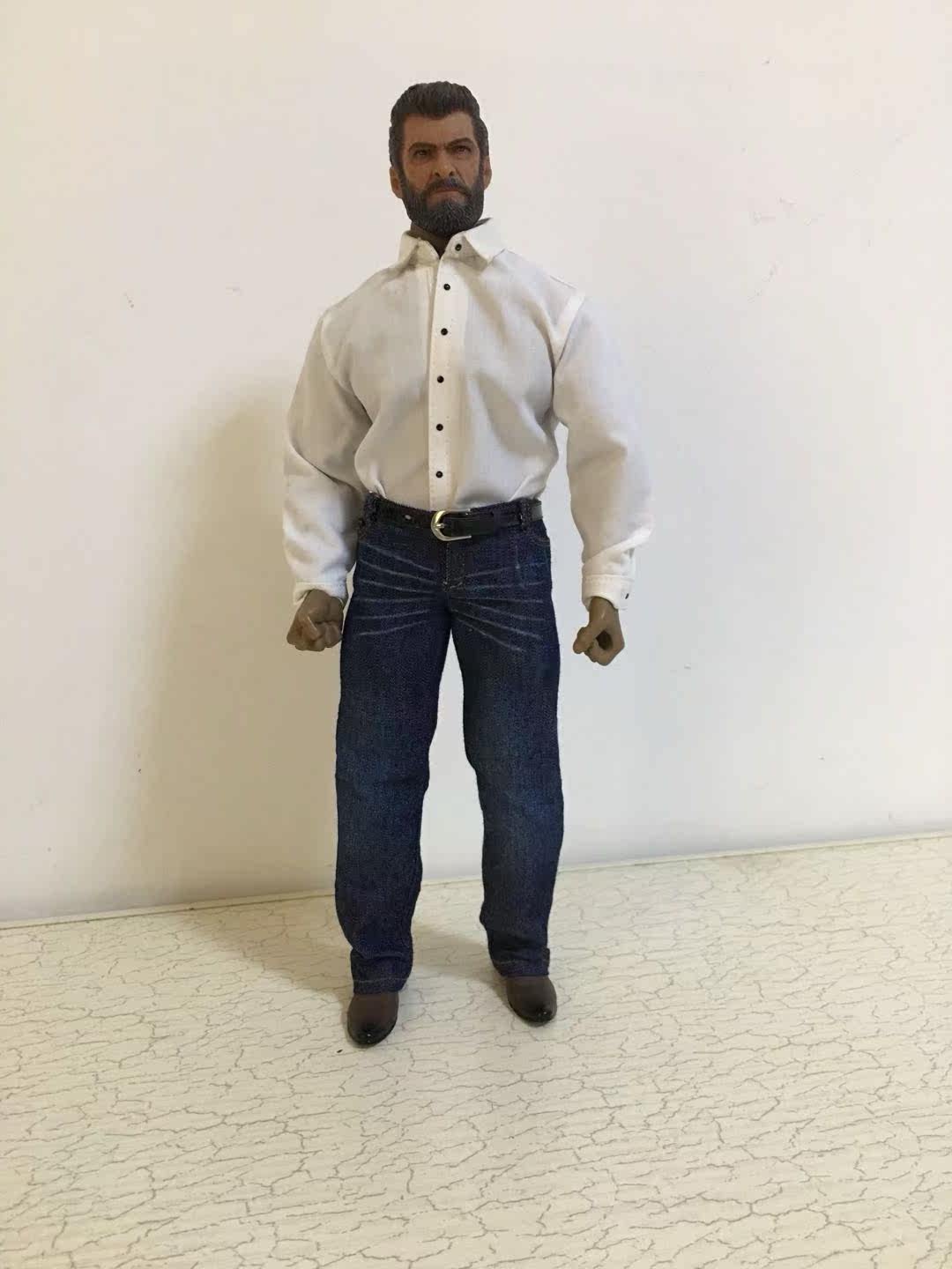 1/6男兵人模型衬衫牛仔裤套装 适合强壮包胶肌肉素体现货