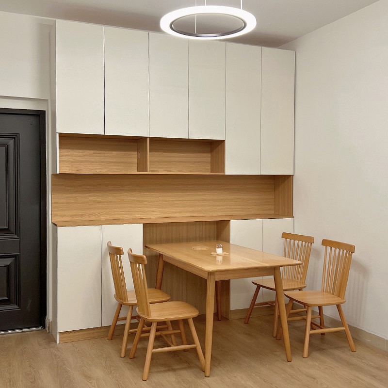 省空间餐边柜现代简约实木北欧小户型储物柜餐厅客厅餐桌嵌入柜