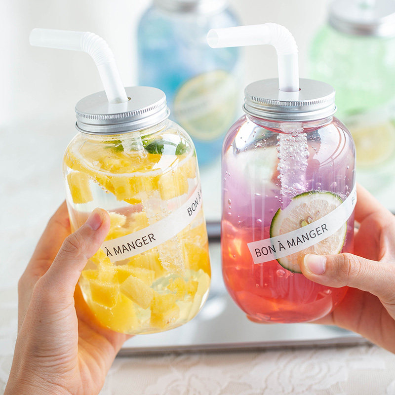 500毫升网红塑料瓶杨枝甘露空瓶子奶茶饮料果汁透明pet水果桶带盖