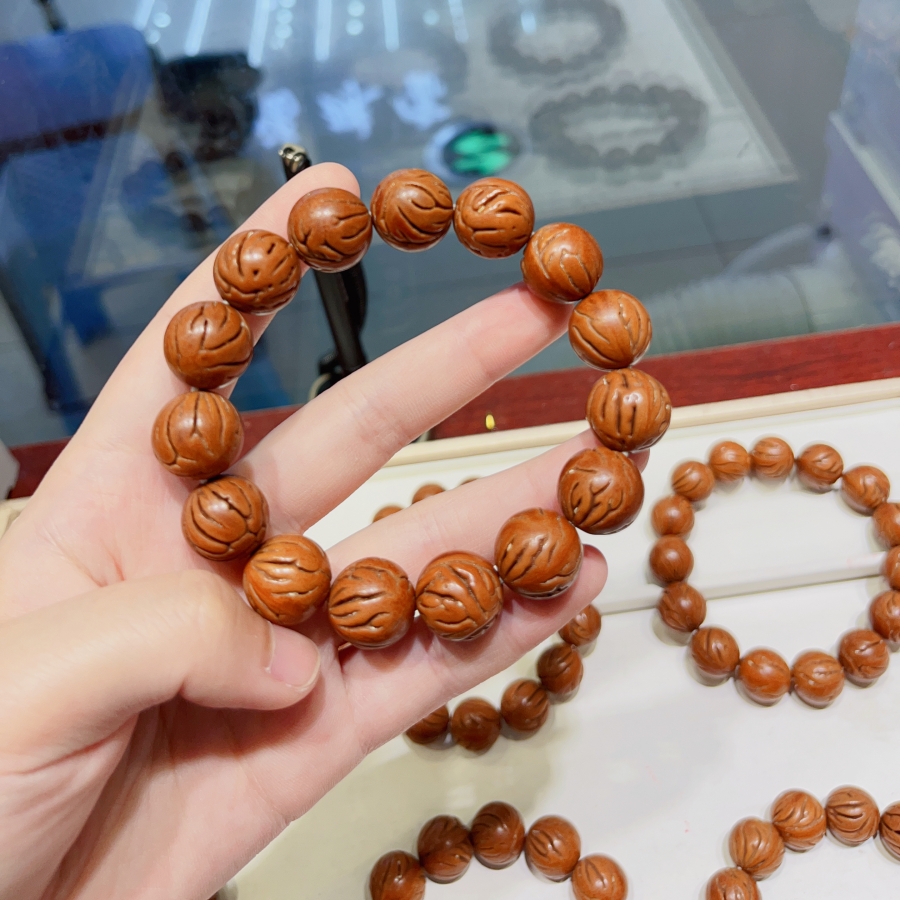 保真龙纹核桃单圈手链文玩时尚饰品佛珠手串情侣款礼物t402
