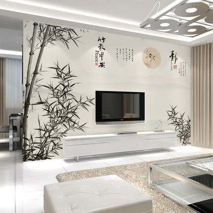 现代中式_18d立体中式现代简约3d电视背景墙壁纸8d影视客厅壁画5d墙纸
