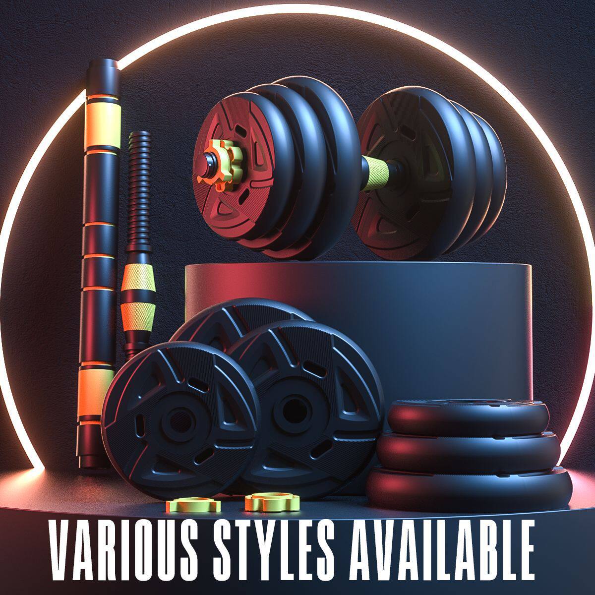 家用健身房用环保哑铃运动男女成人可调节拆卸健身器材用品跨境