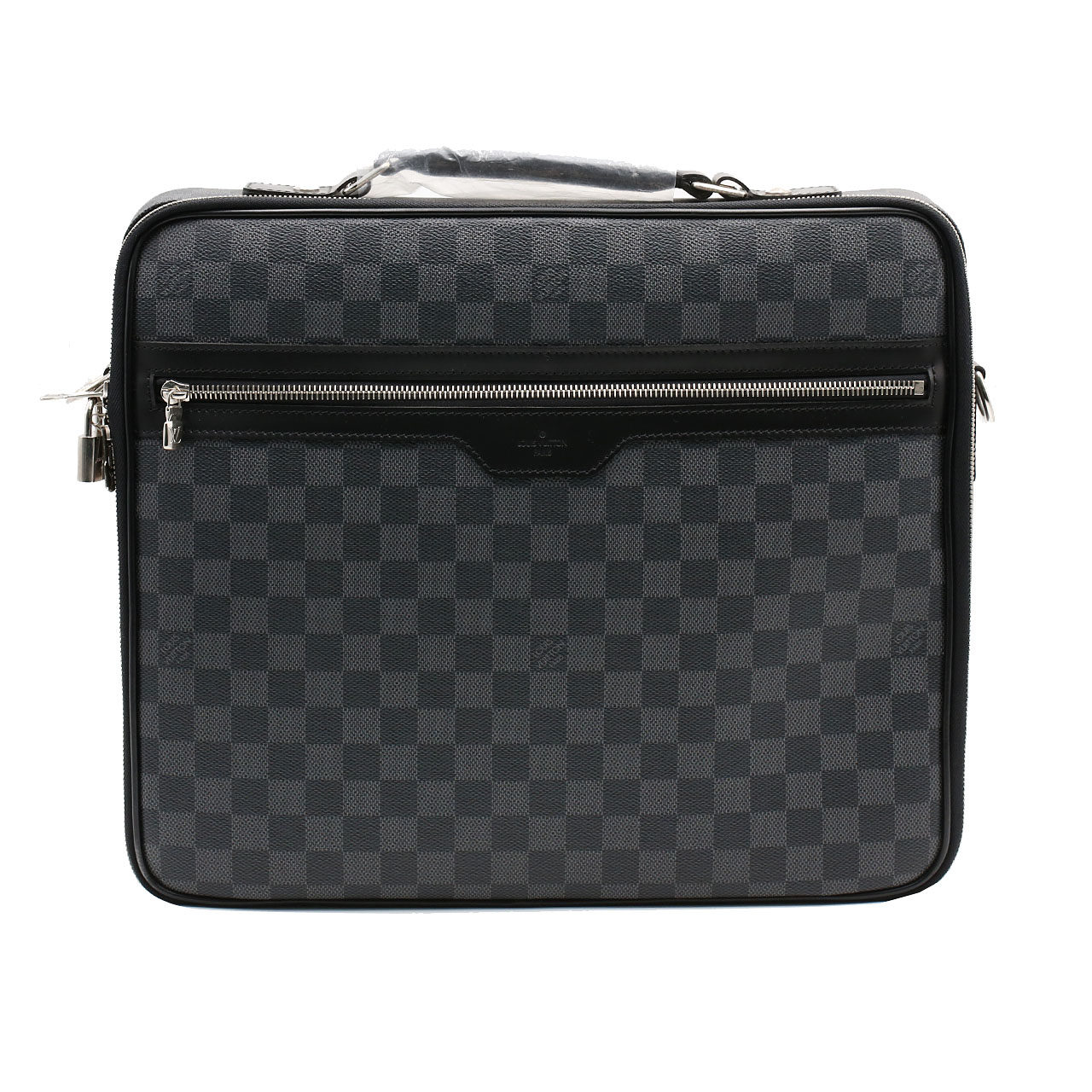 [9.9新]路易威登lv男款黑棋盘格电脑包公文