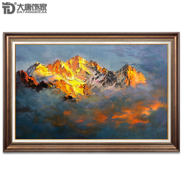 手绘客厅装饰画 办公室挂画 风水风景油画壁炉装饰画实拍金山n149