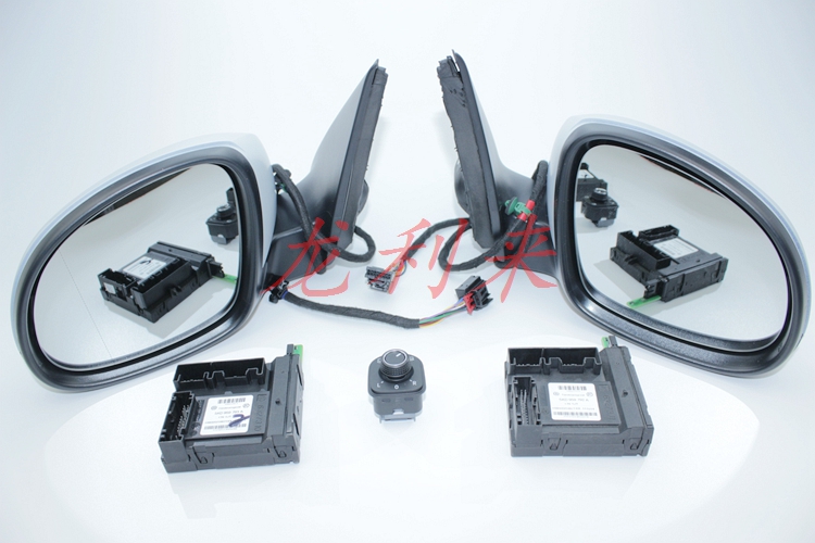 适用大众途观自动折叠倒车镜13线总成支持电动折叠照地灯后视下翻