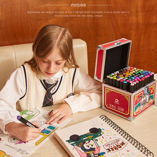 mobee/莫贝 2022六一限定款儿童专用双头马克笔礼盒80色