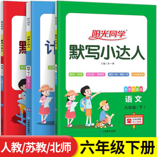 阳光同学六年级下册计算小达人默写小达人语文数学英语全套人教版苏教版小学6年级下同步专项练习册口算题卡能手天天练