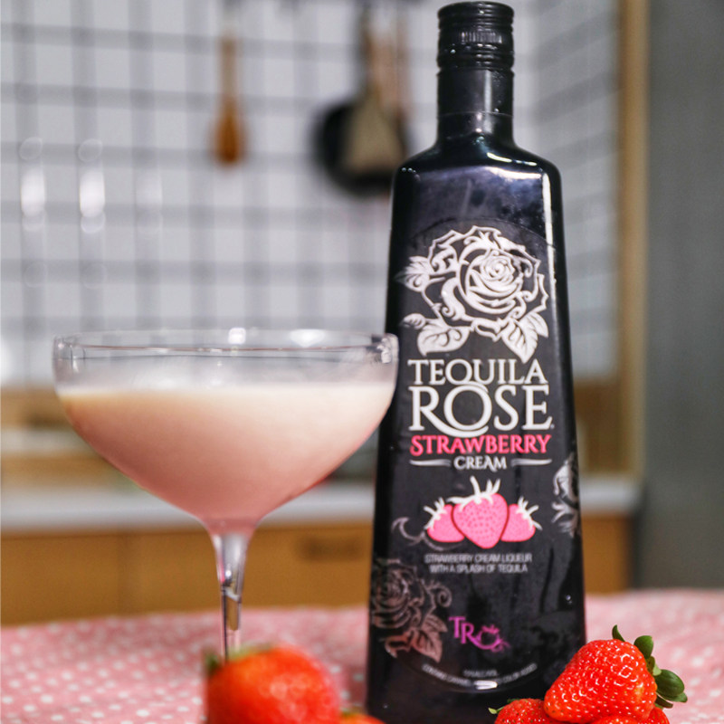 洋酒特奇拉玫瑰草莓味利口酒力娇酒特其拉玫瑰tequila女生酒750ml