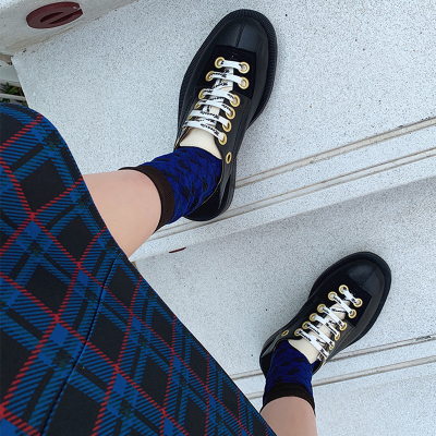 小皮网红mona张绮贤鞋女2019春夏英伦复古软妹黑色单鞋 原价268元