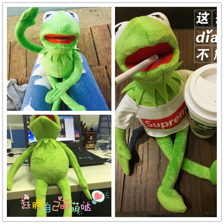 美国正版芝麻街 科密特青蛙Kermit 搞怪毛绒公仔玩具玩偶潮流礼物