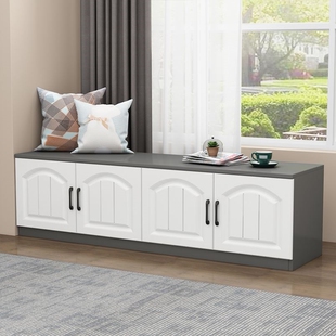 窗边柜可坐可睡窗台柜阳台收纳落地飘窗柜储物柜轻奢实木地柜矮柜