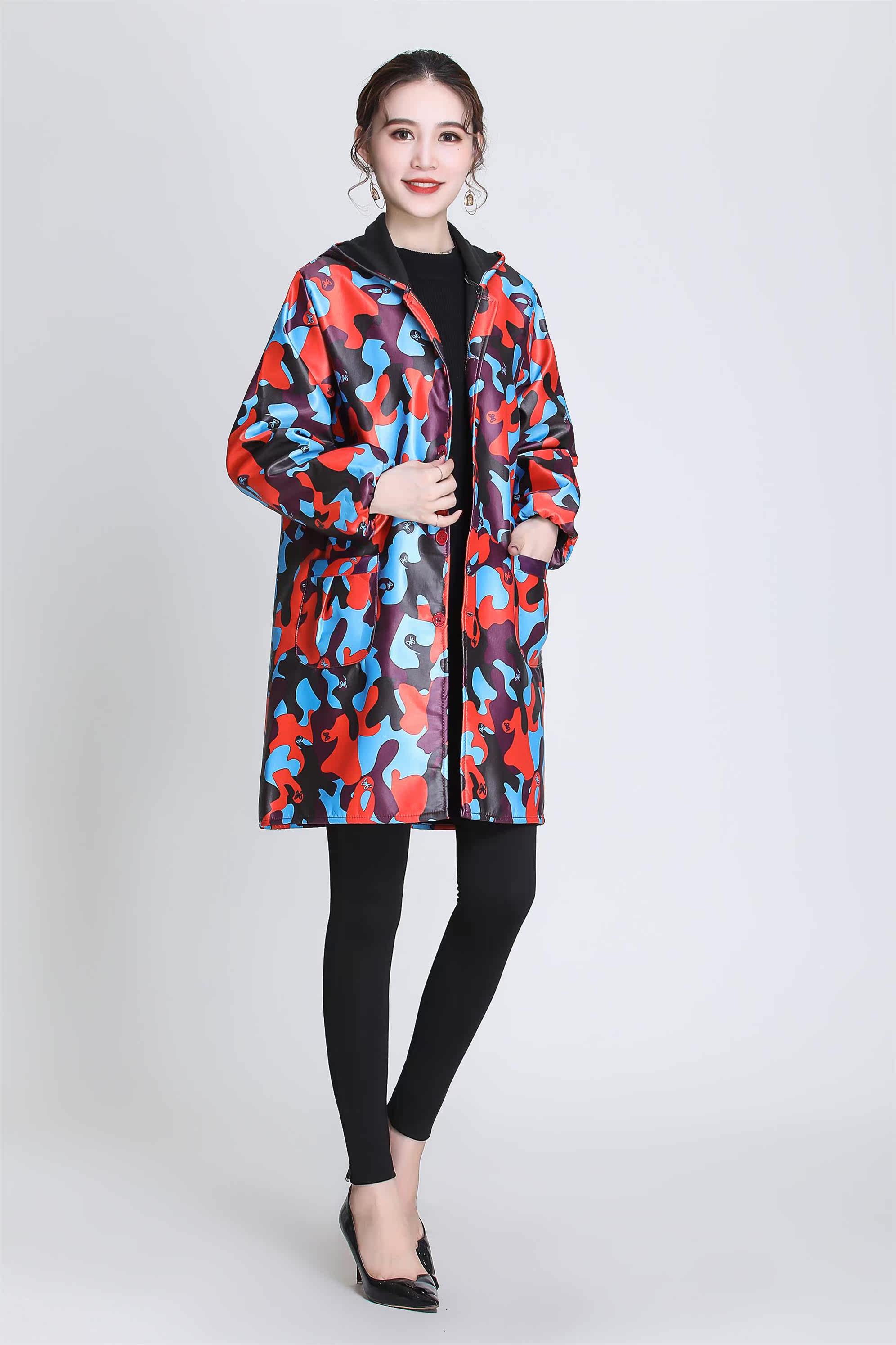 一折长款罩衣 成人女 秋冬加长款