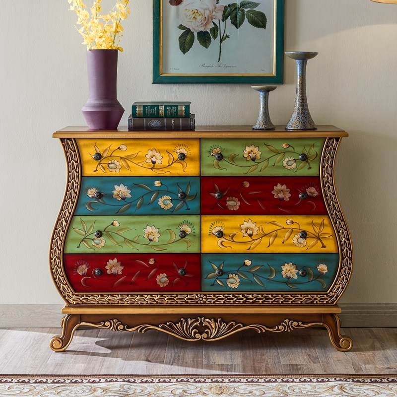 彩绘柜子复古