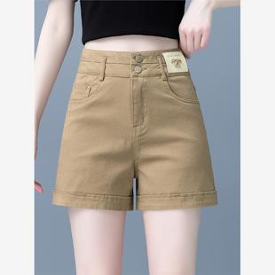 牛仔短裤女夏季2024年新款高腰薄款a字外穿宽松显瘦爆款工装热裤