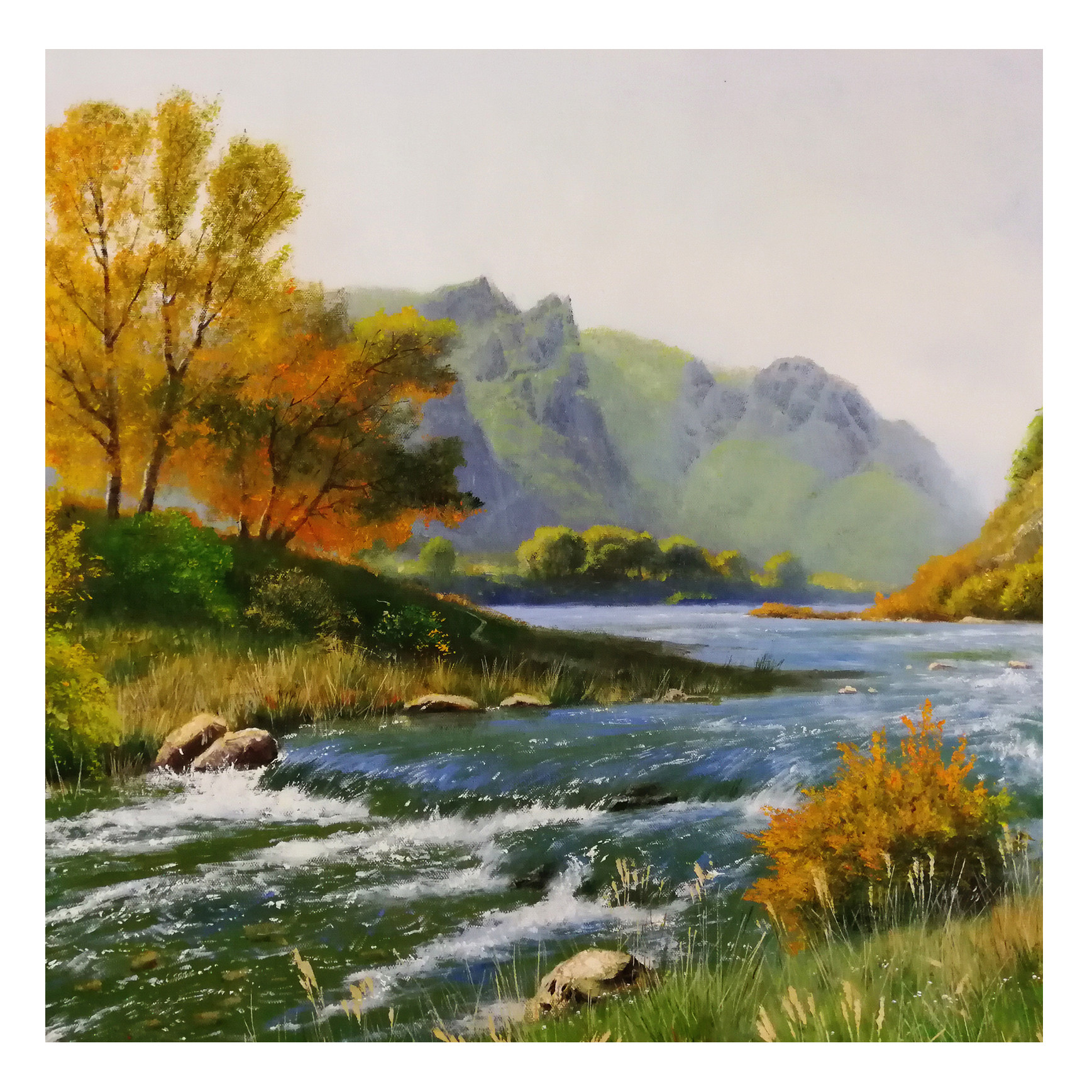 (朝鲜)赵成镇《山涧溪流》万寿台美术创作社 星朝画廊