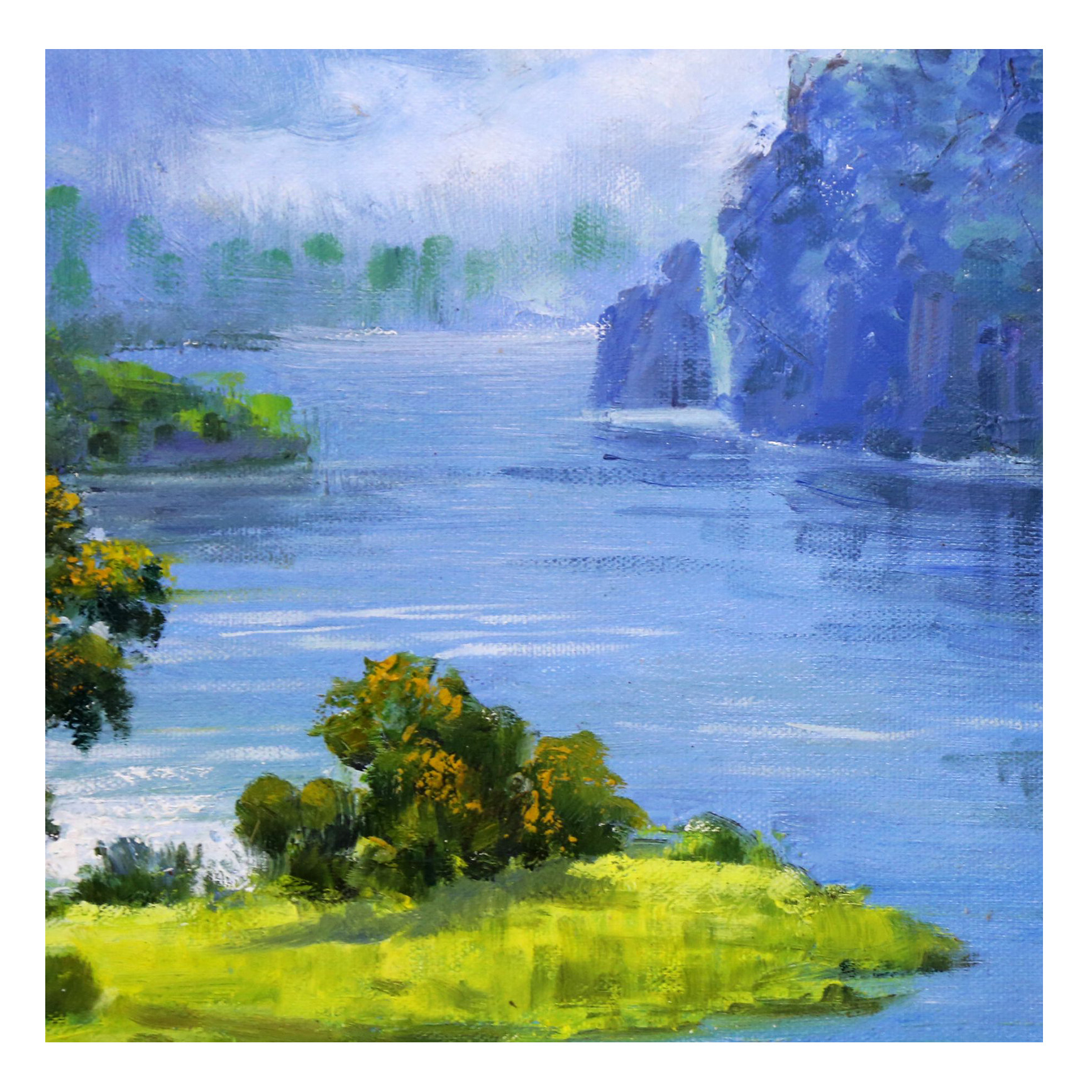 (朝鲜) 郑民《月夜湖面》白虎美术创作社 星朝画廊