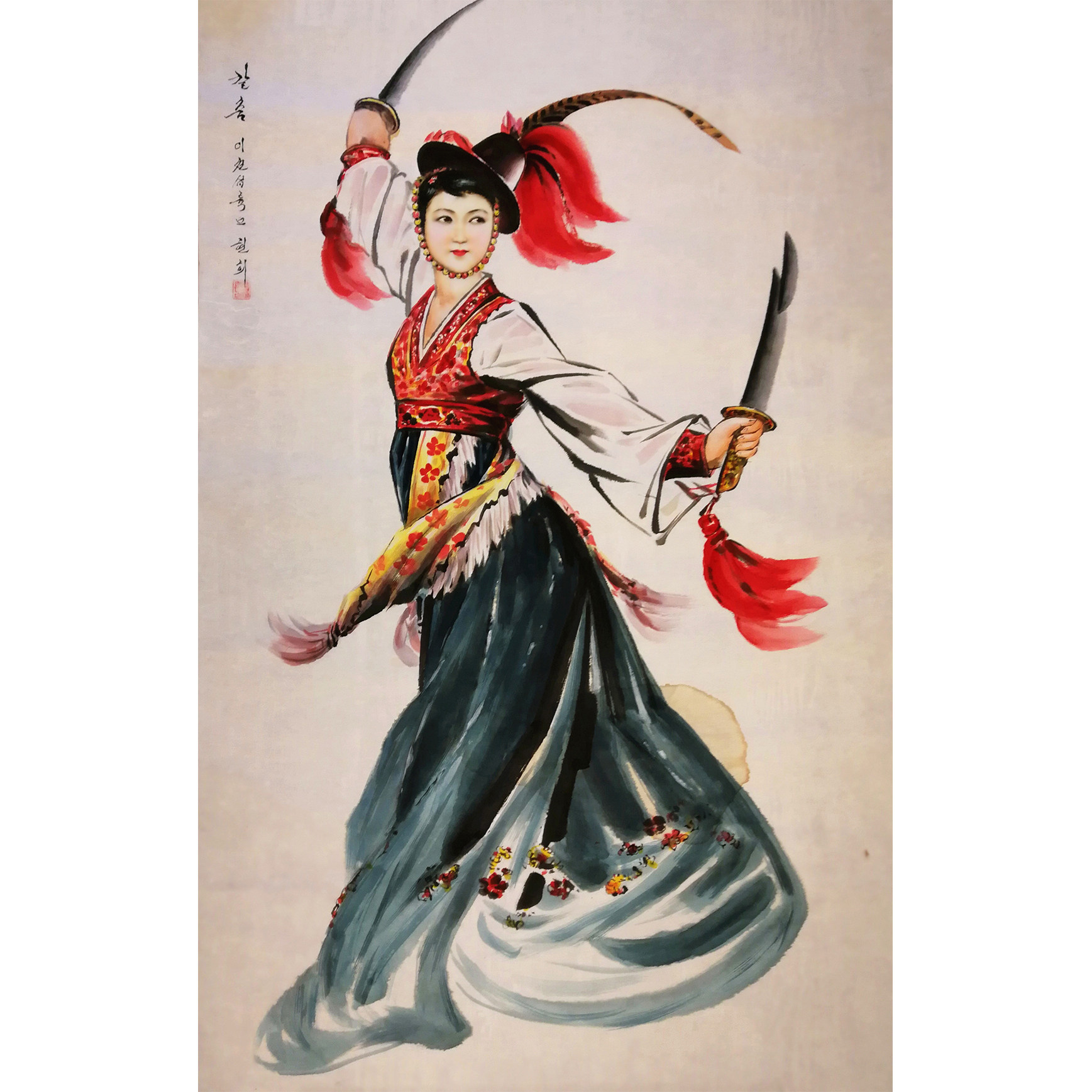 (朝鲜)瑕疵 功勋艺术家 韩贤熙《刀舞》平壤美术大学