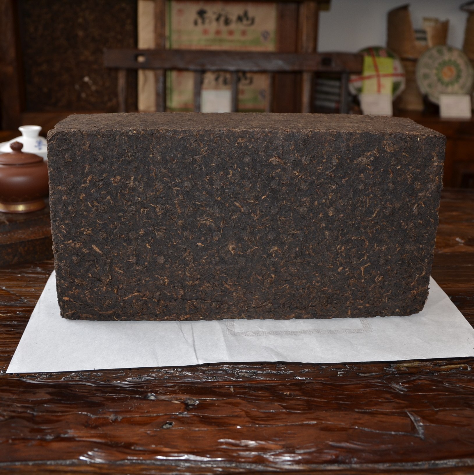 【1片拍/6800g】2006年龙圆号大马帮一号普洱大茶砖陈年老熟茶