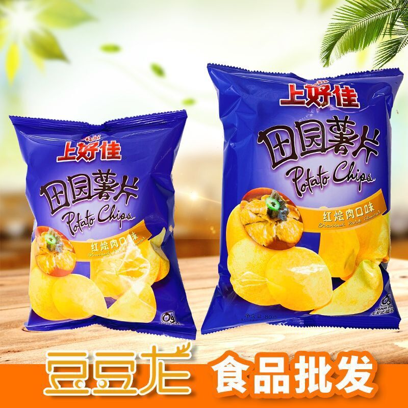 上好佳田园薯片红烩肉80g12袋