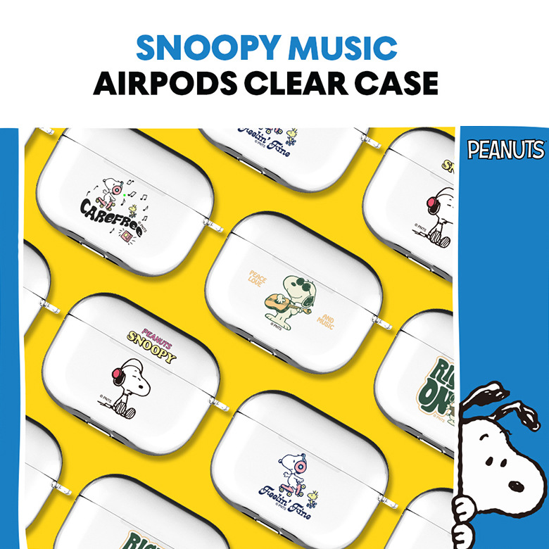 韩国音乐查理史努比蓝牙耳机保护壳适用苹果Airpods1/2分体硬套AirPods3潮AirPodspro二代全包ins超薄菲林套