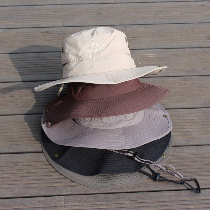 春夏款大檐遮阳渔夫帽男女速干可折叠太阳帽户外出游登山钓鱼盆帽