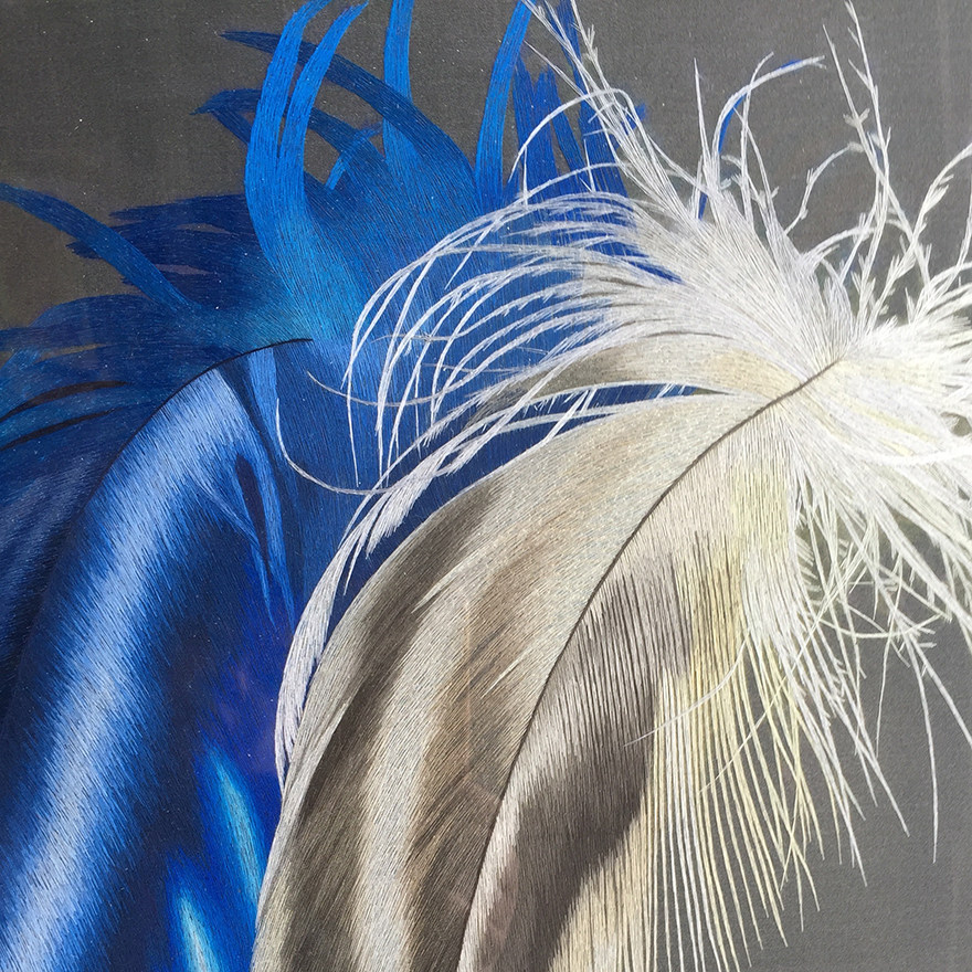 匠心精细《羽毛》苏绣真丝