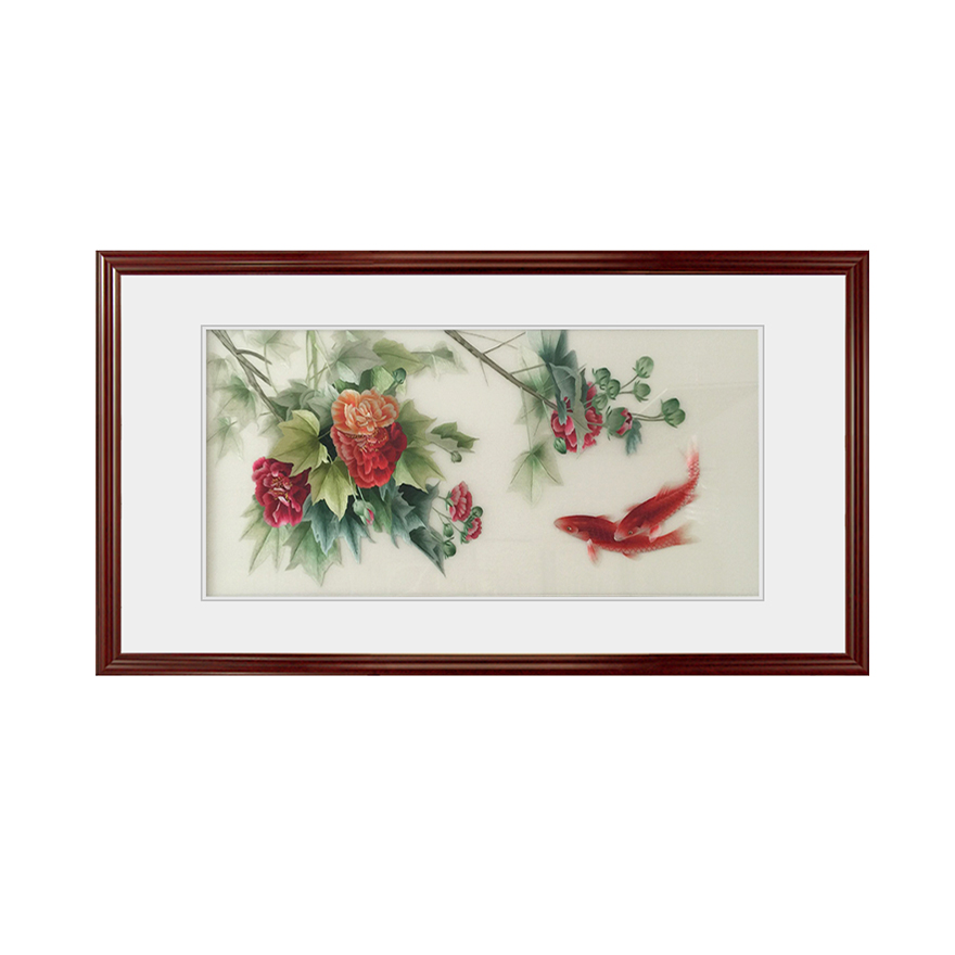 匠心精细《芙蓉鲤鱼》刺绣精品