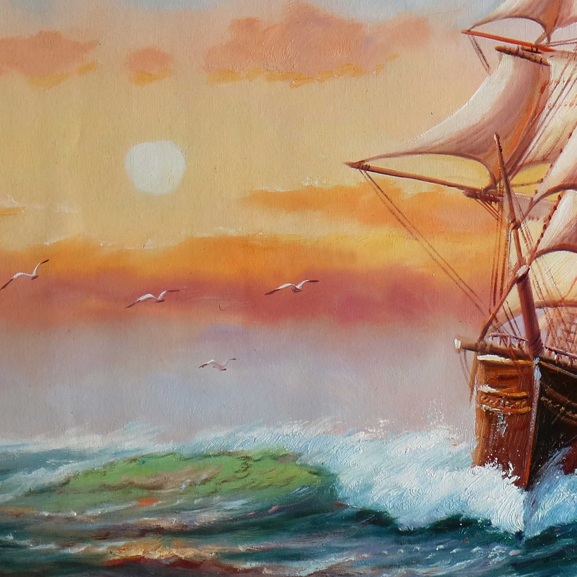 蒋学良 《一帆风顺》 布面油画