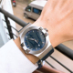 玛莎拉蒂Maserati手表男时尚海军蓝三叉戟标休闲皮带日历石英腕表