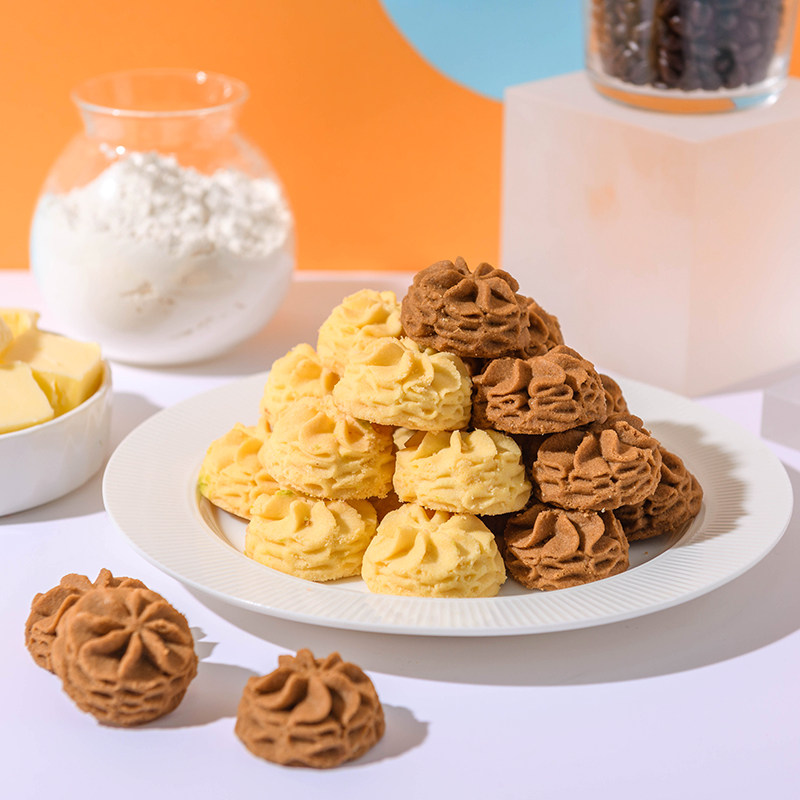 珍妮星座曲奇小熊饼干咖啡牛油双味640g礼盒手工曲奇港式饼干送礼