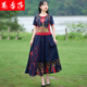 民族风中式唐装棉麻套装女中国风复古短袖旗袍上衣半身裙两件套
