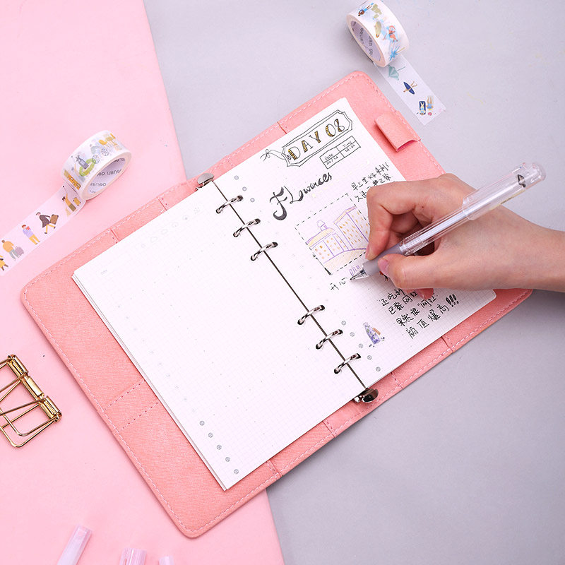 得力a5手账本 几米插画款简约漫画日韩风小清新活页可拆卸 加厚100张