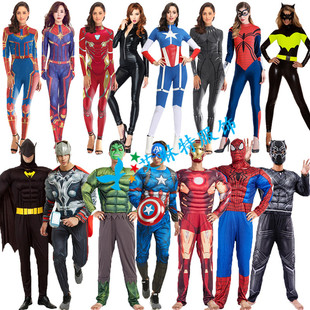 万圣节cos成人超人服装男女美国队长雷神表演神奇女侠蝙蝠侠衣服